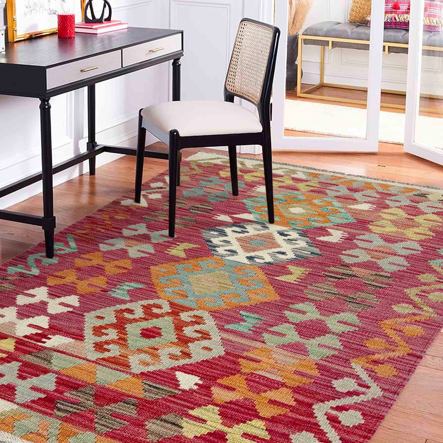 Handmade Multi Kilim Geometric 2x4 ft