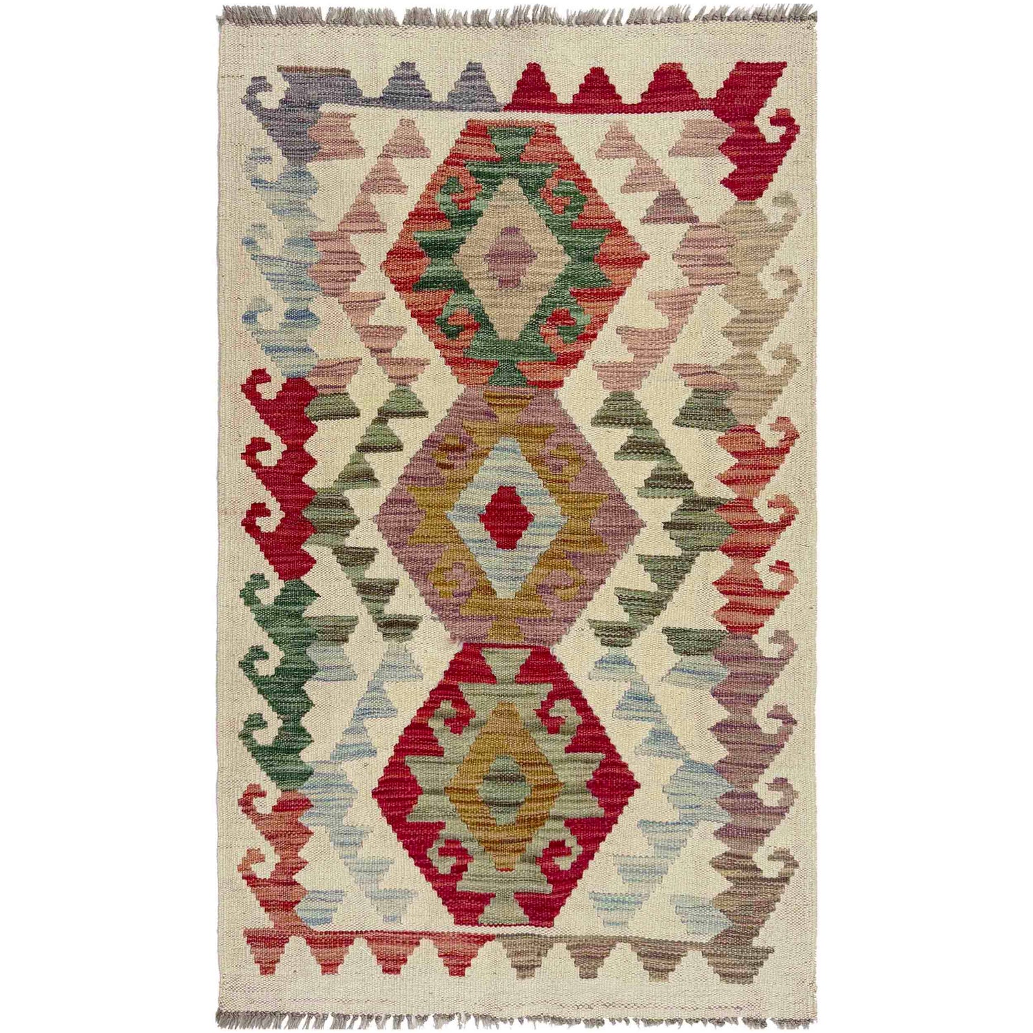 Handmade Multi Kilim Geometric 2x4 ft