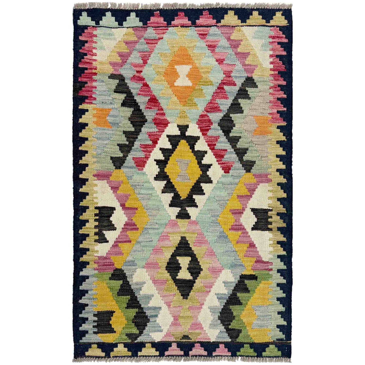 Handmade Multi Kilim Geometric 2x4 ft