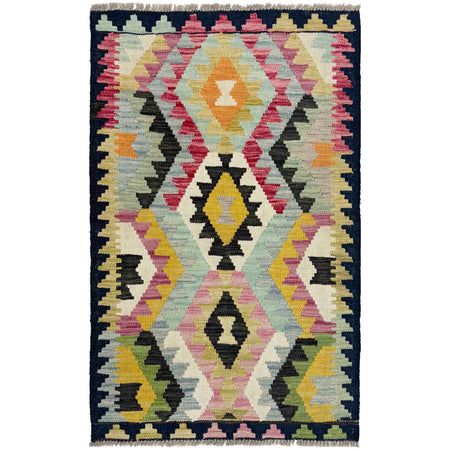 Handmade Multi Kilim Geometric 2x4 ft
