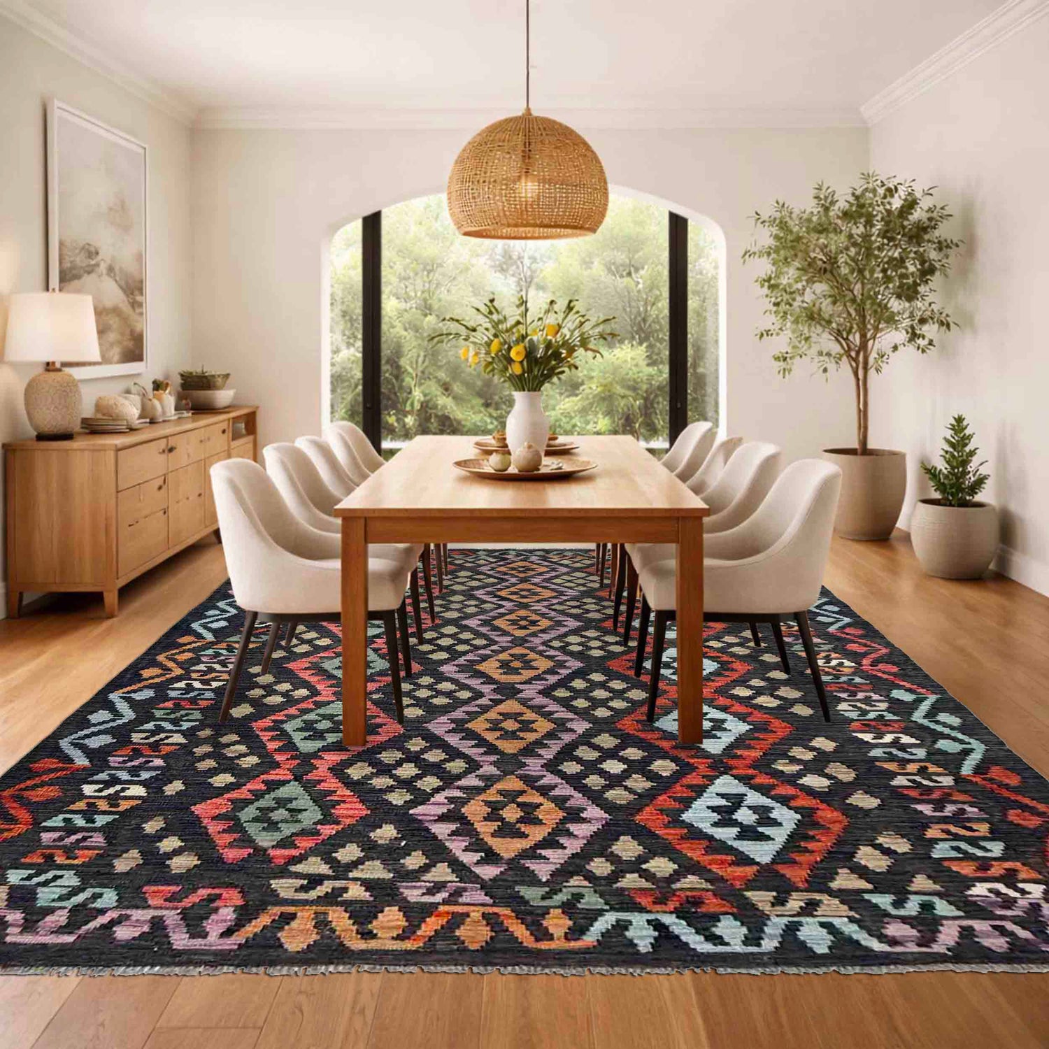 Handmade Multi Kilim Geometric 5x8 ft