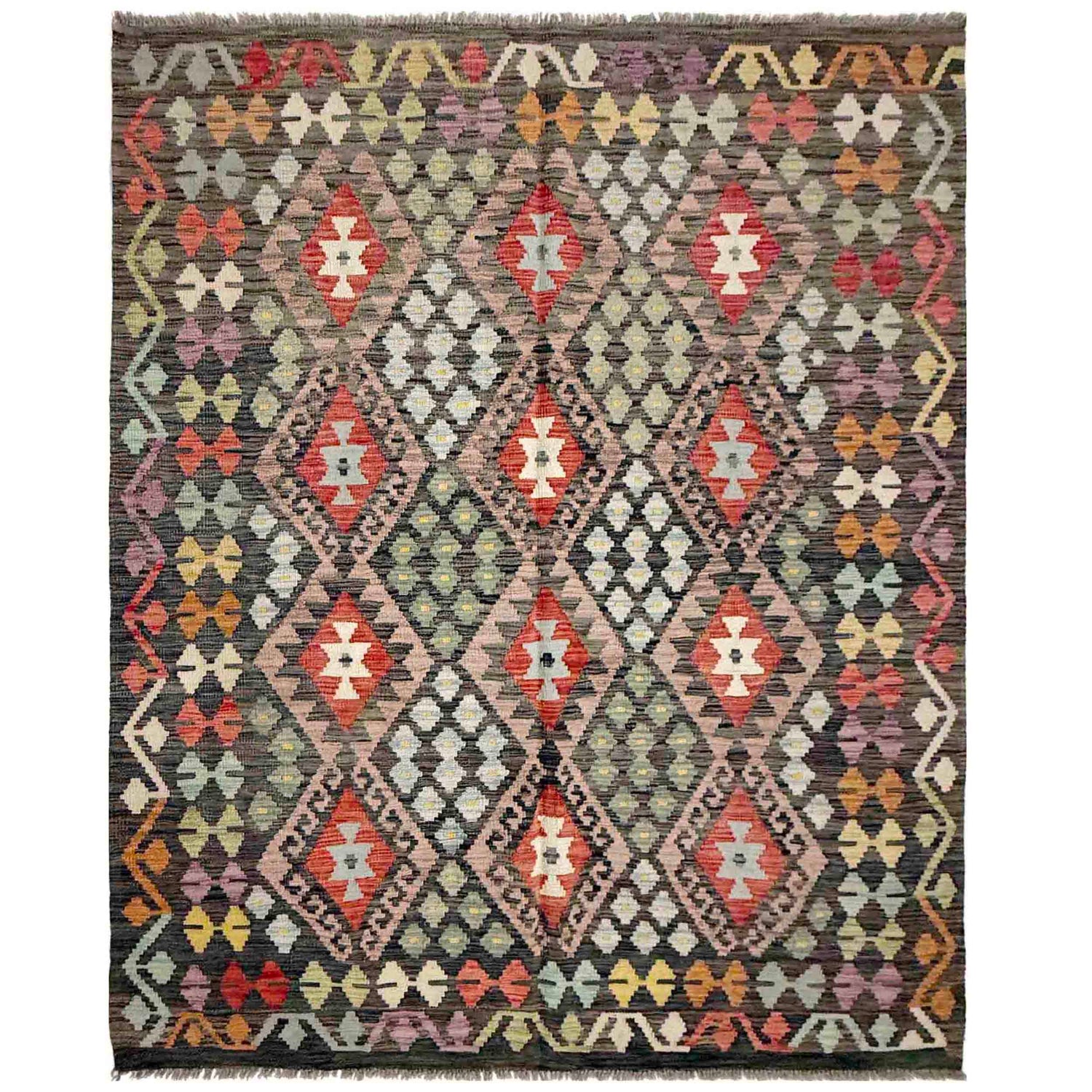 Handmade Multi Kilim Geometric 4x7 ft