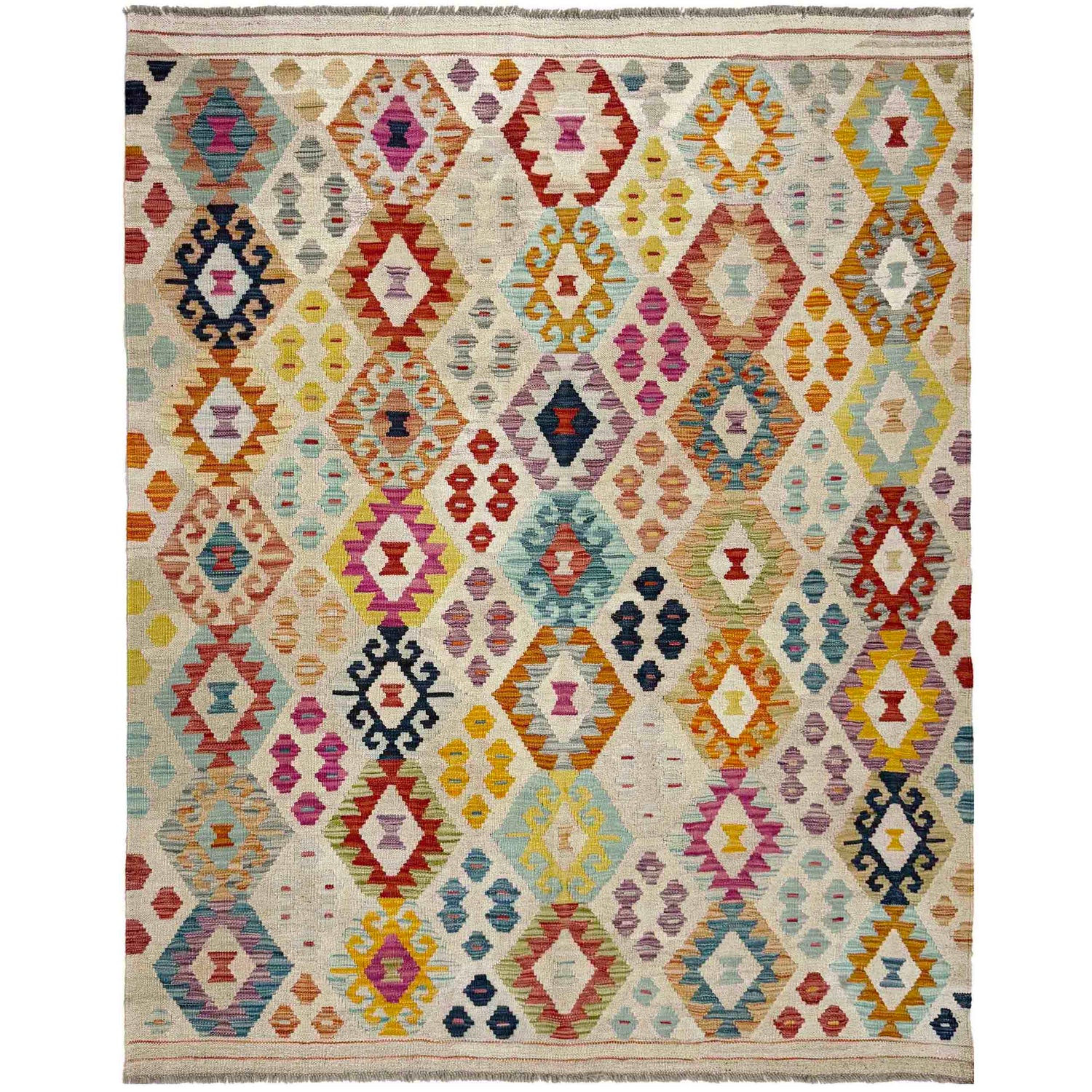 Handmade Multi Kilim Geometric 4x7 ft