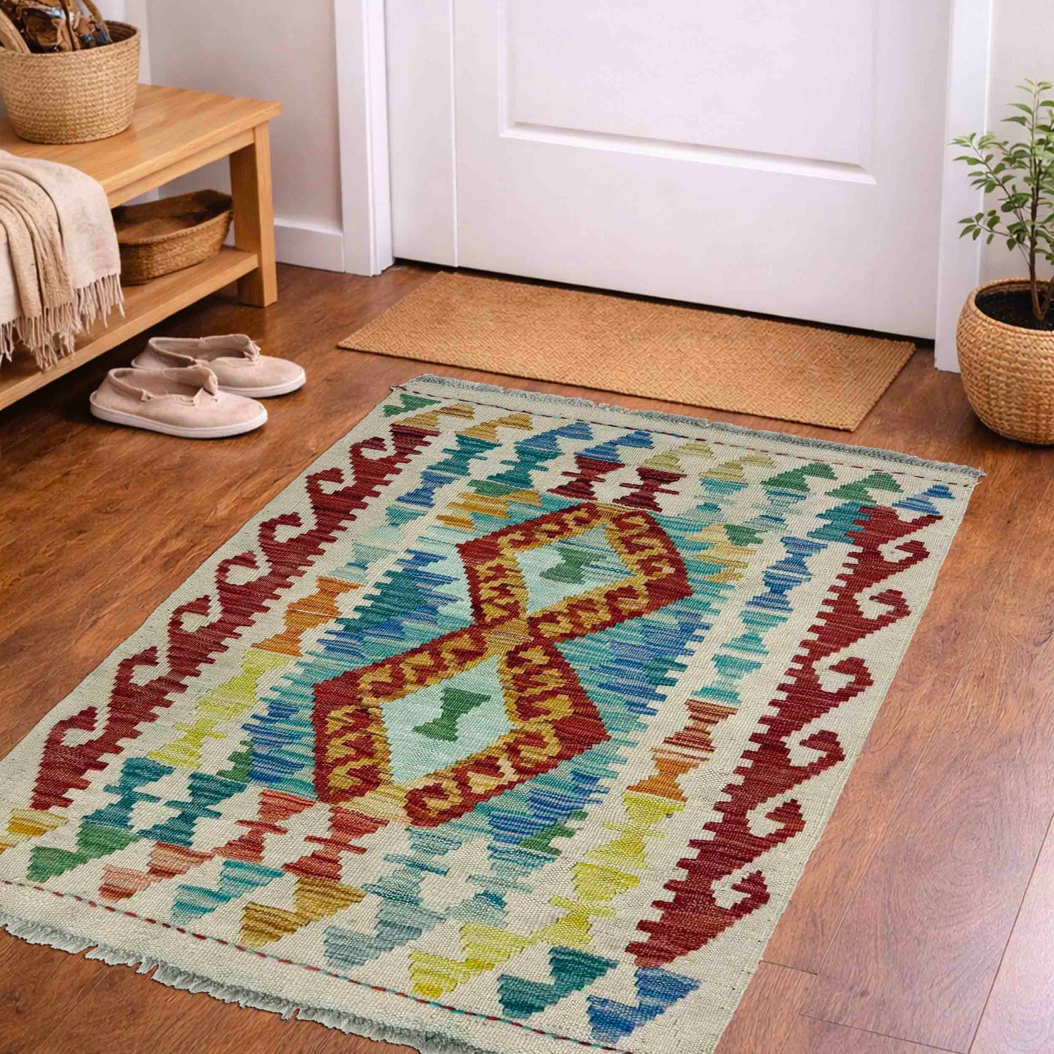 Handmade Multi Kilim Geometric 2x3 ft