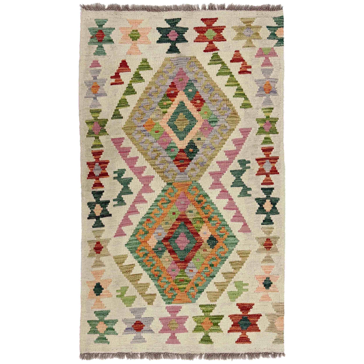 Handmade Multi Kilim Geometric 2x4 ft