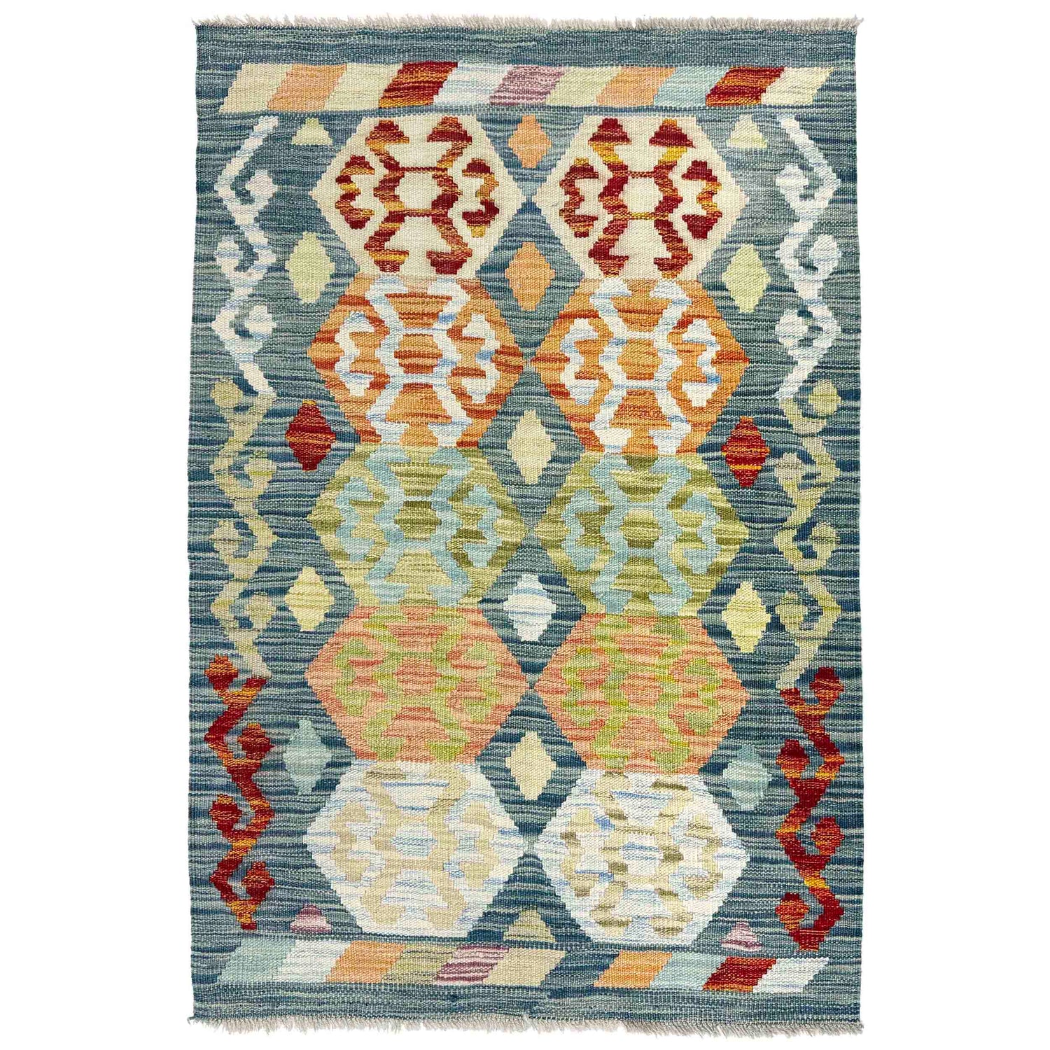 Handmade Multi Kilim Geometric 2x4 ft