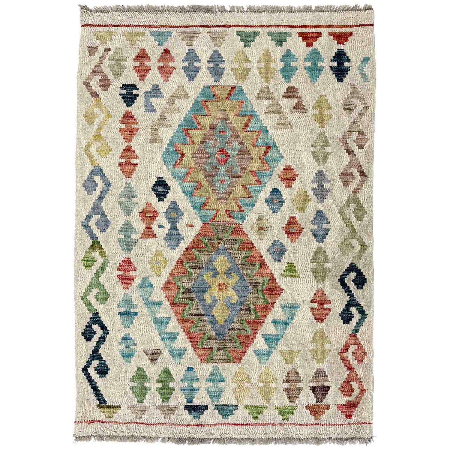 Handmade Multi Kilim Geometric 2x4 ft