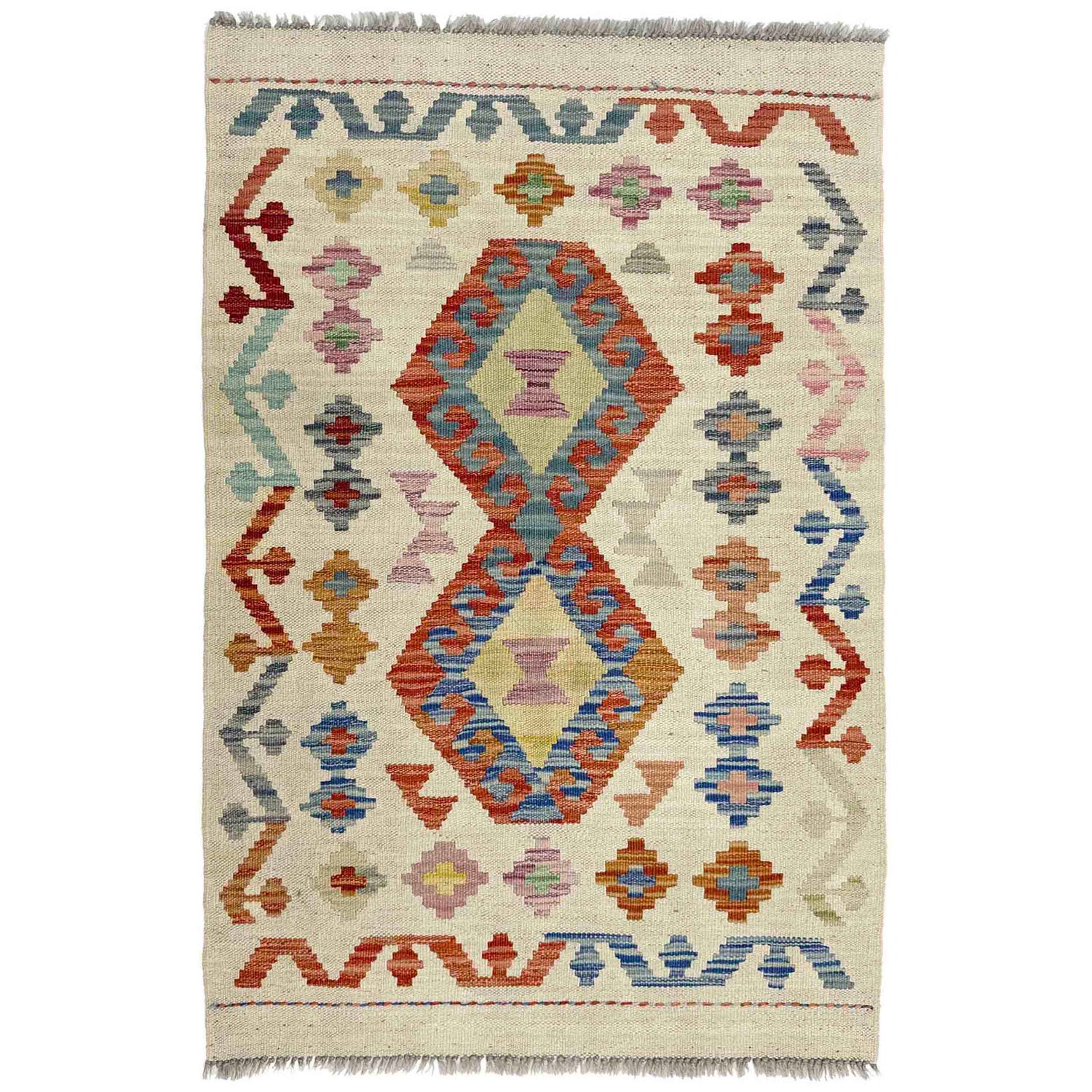 Handmade Multi Kilim Geometric 2x4 ft