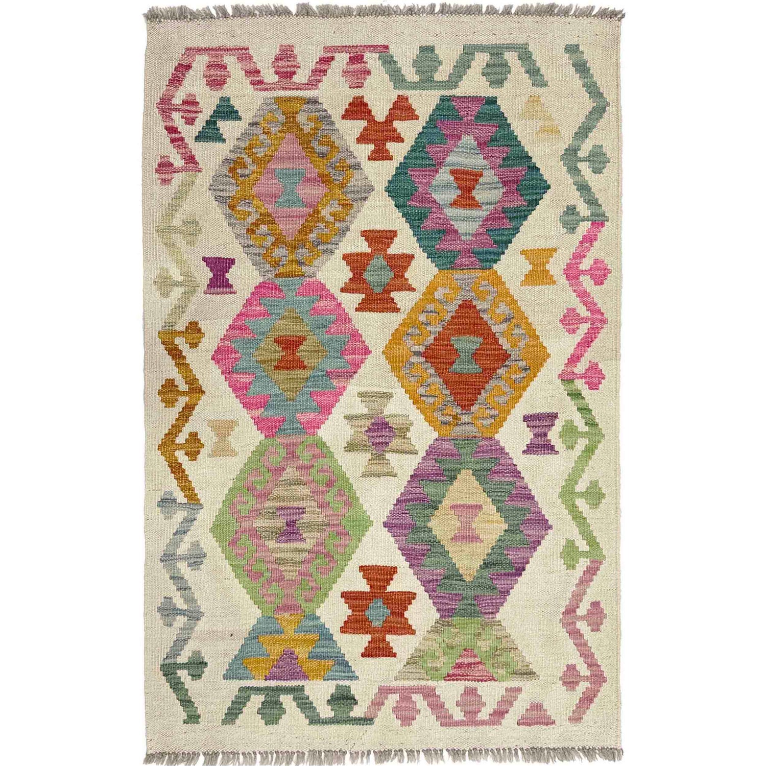 Handmade Multi Kilim Geometric 2x4 ft