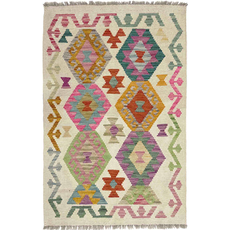 Handmade Multi Kilim Geometric 2x4 ft