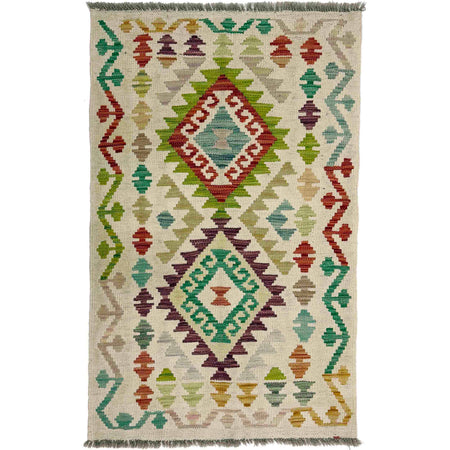 Handmade Multi Kilim Geometric 2x4 ft