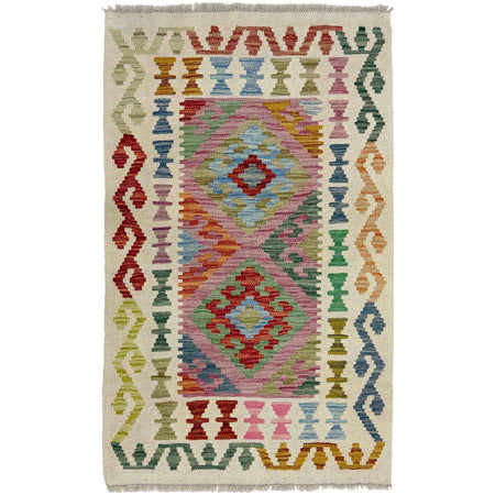 Handmade Multi Kilim Geometric 2x4 ft