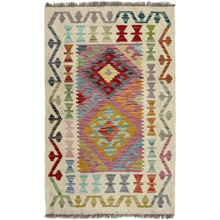 Handmade Multi Kilim Geometric 2x4 ft