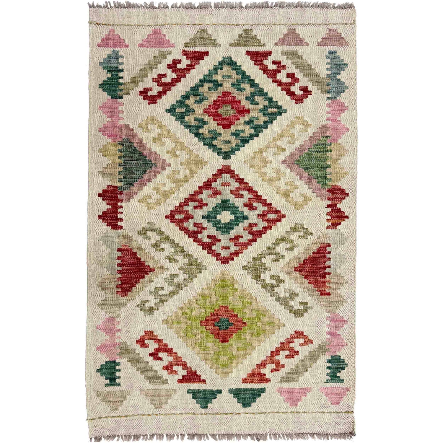 Handmade Multi Kilim Geometric 2x4 ft