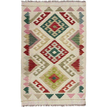 Handmade Multi Kilim Geometric 2x4 ft
