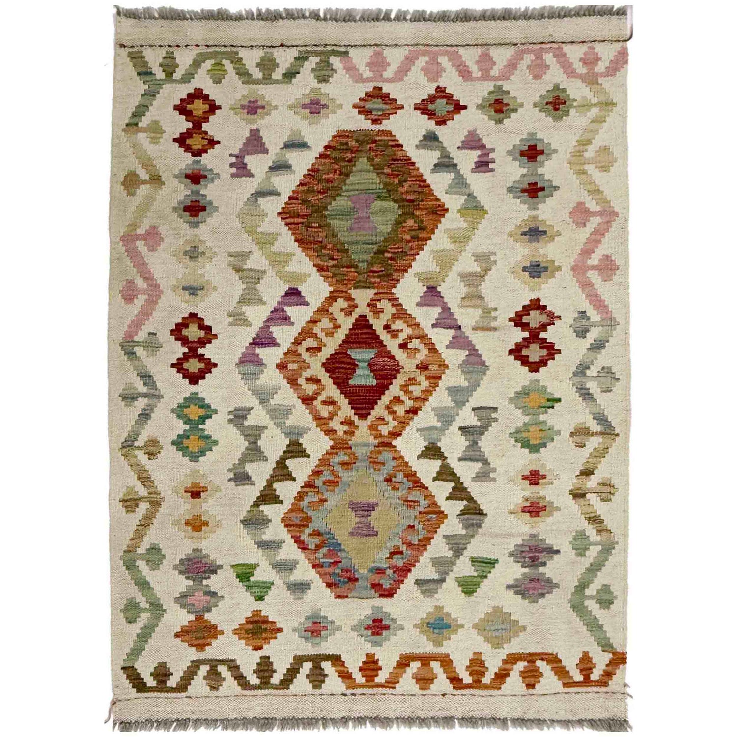 Handmade Multi Kilim Geometric 2x4 ft