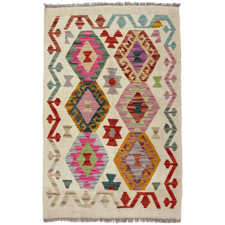 Handmade Multi Kilim Geometric 2x4 ft