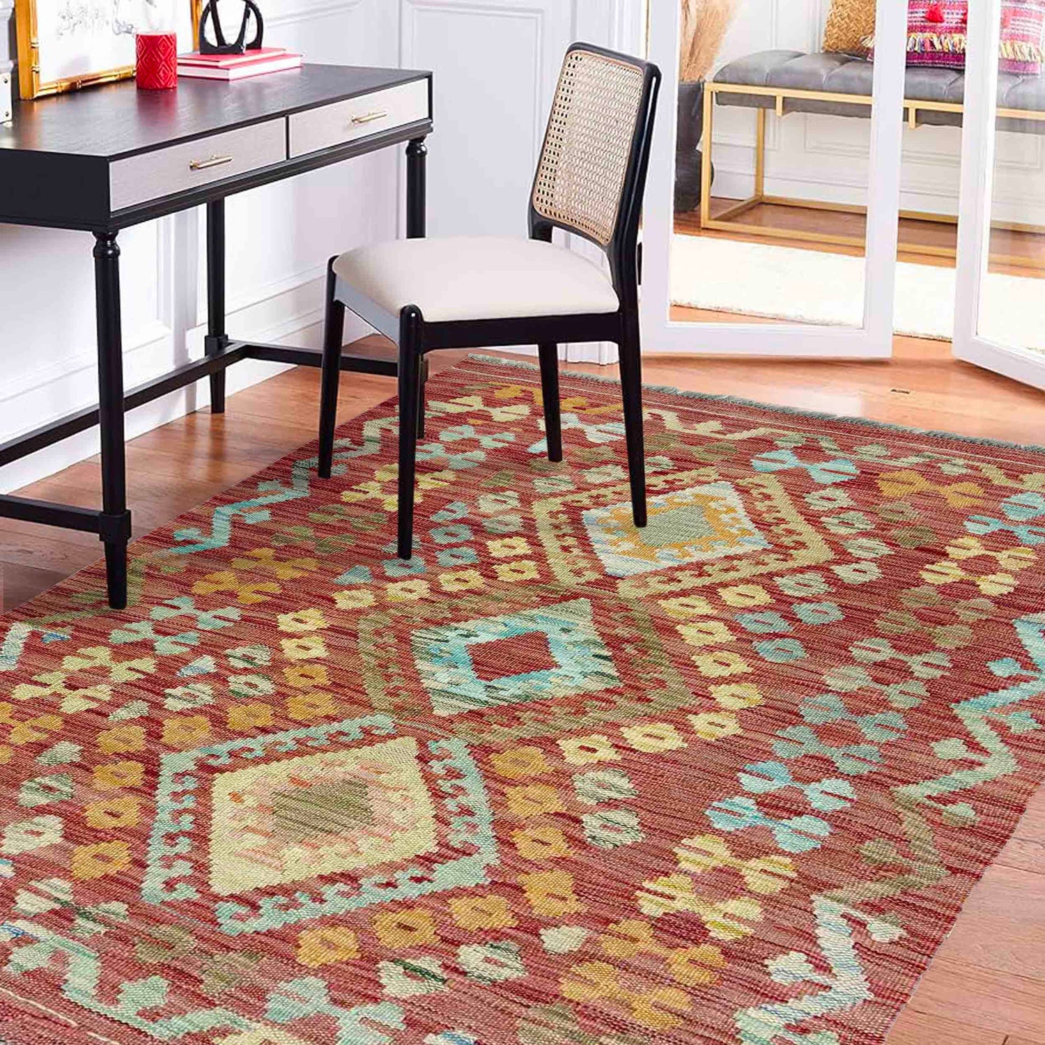 Handmade Multi Kilim Geometric 2x4 ft
