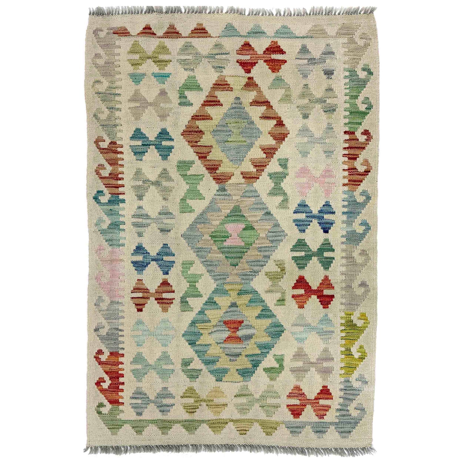 Handmade Multi Kilim Geometric 2x4 ft