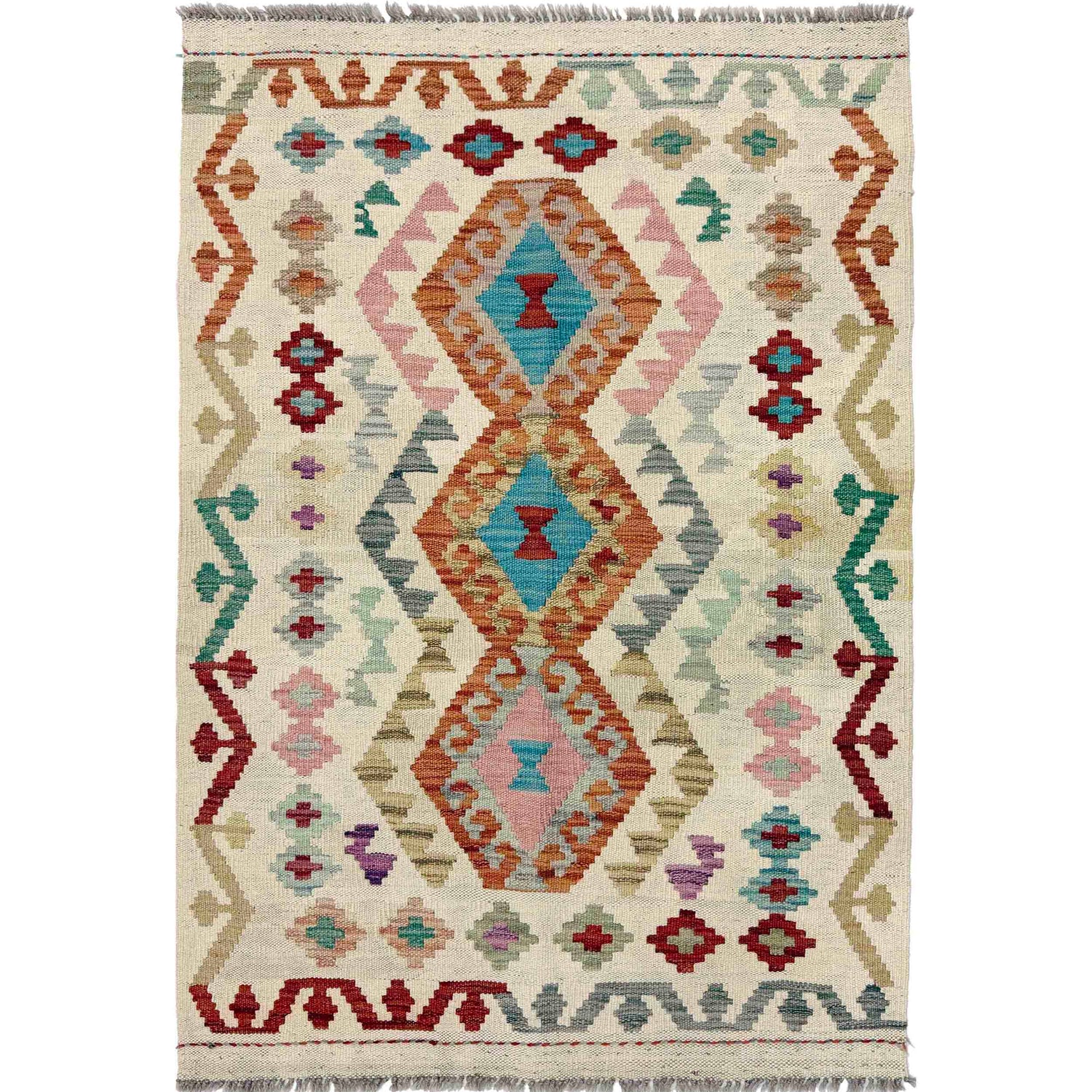 Handmade Multi Kilim Geometric 2x4 ft