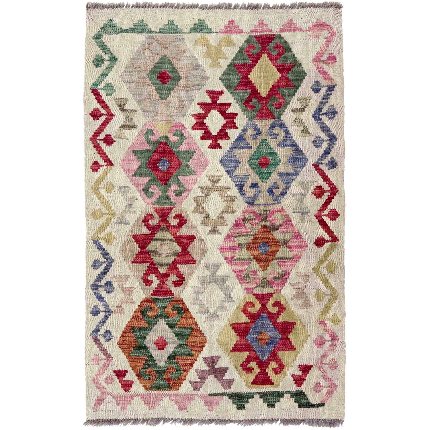 Handmade Multi Kilim Geometric 2x4 ft