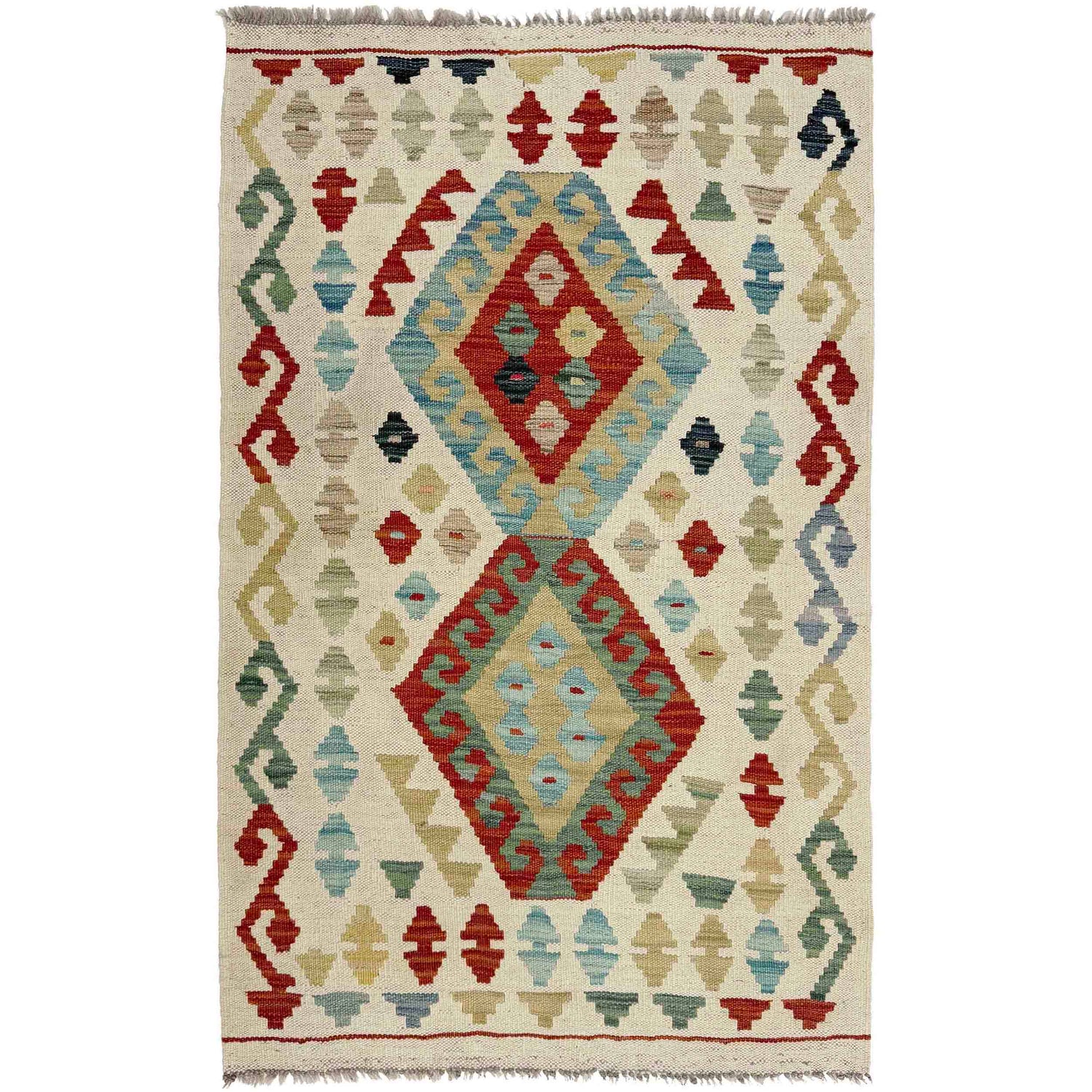 Handmade Multi Kilim Geometric 2x4 ft