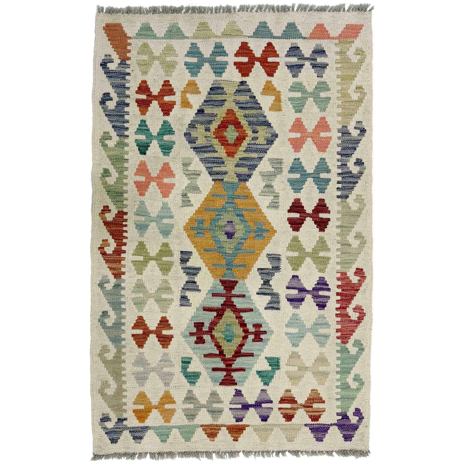 Handmade Multi Kilim Geometric 2x4 ft