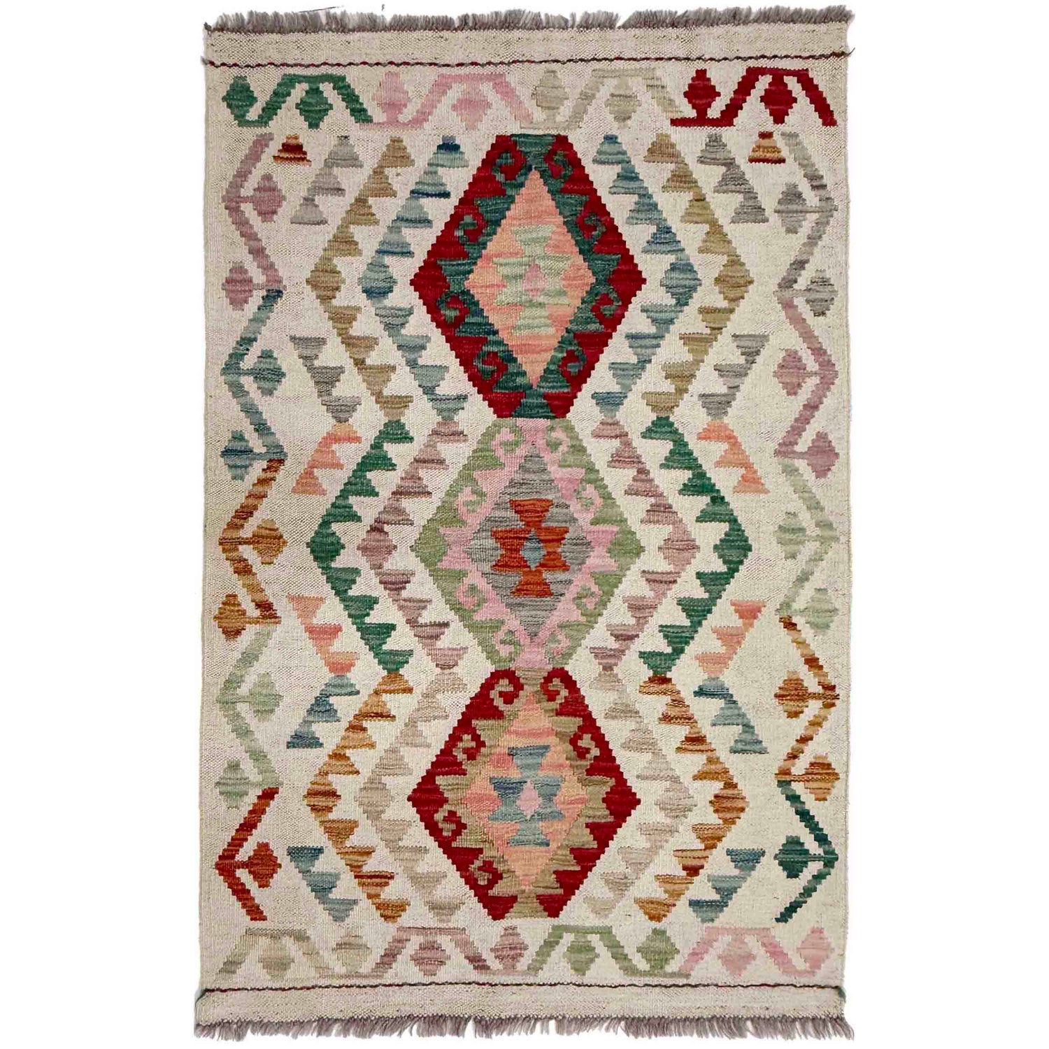 Handmade Multi Kilim Geometric 2x4 ft