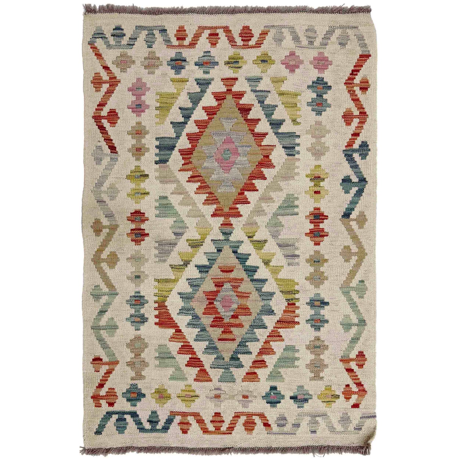 Handmade Multi Kilim Geometric 2x4 ft