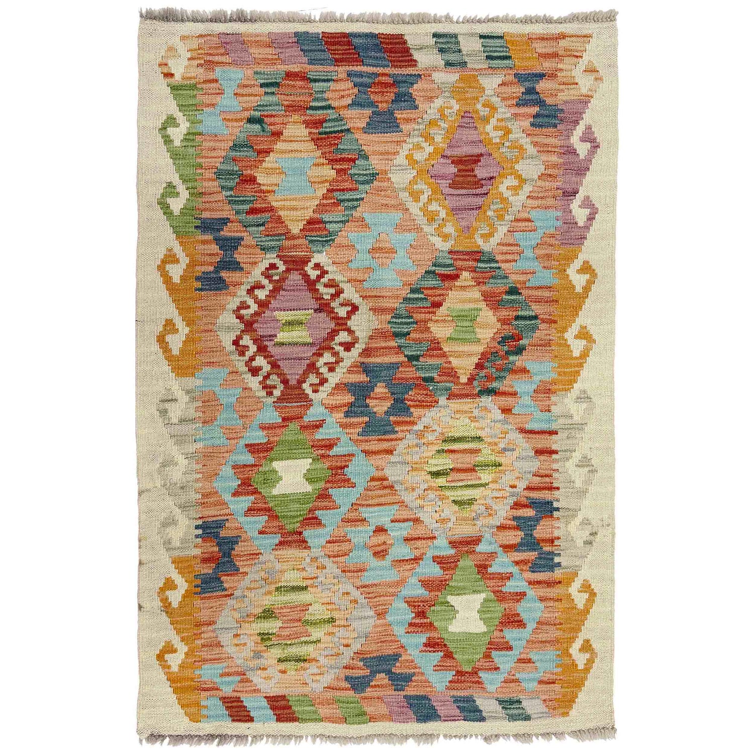 Handmade Multi Kilim Geometric 2x4 ft