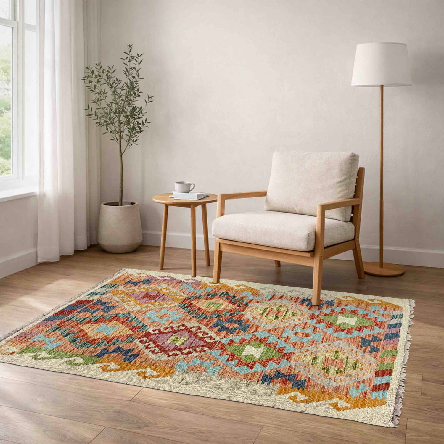 Handmade Multi Kilim Geometric 2x4 ft