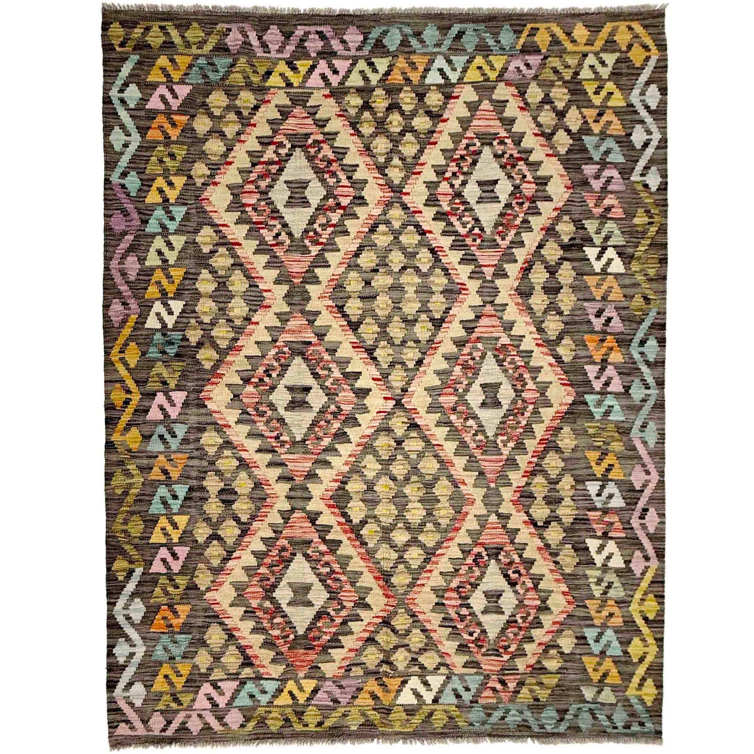 Handmade Multi Kilim Geometric 4x7 ft