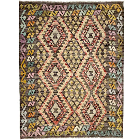 Handmade Multi Kilim Geometric 4x7 ft