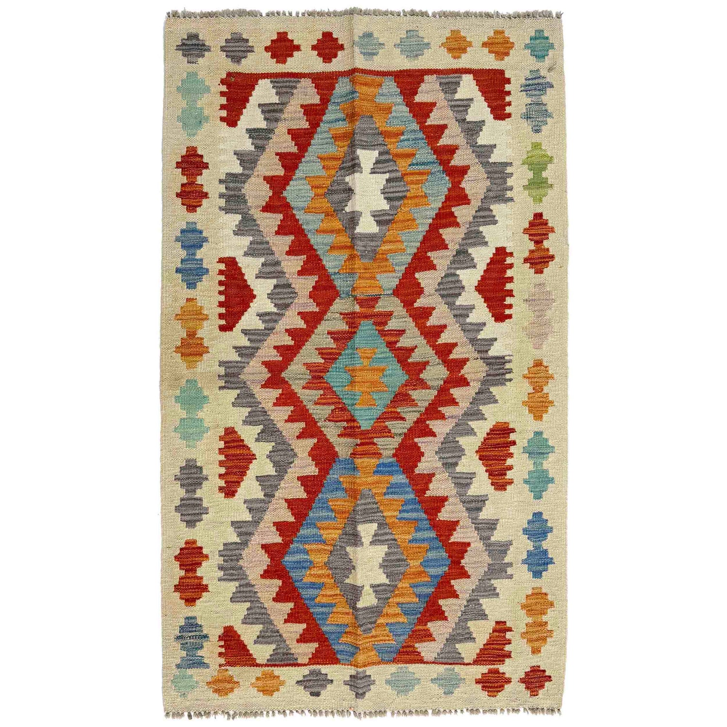 Handmade Multi Kilim Geometric 2x4 ft