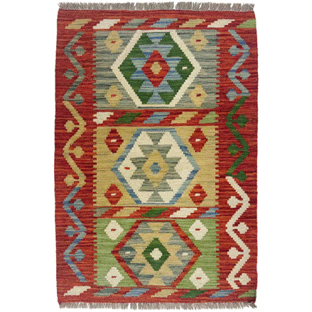 Handmade Multi Kilim Geometric 2x3 ft