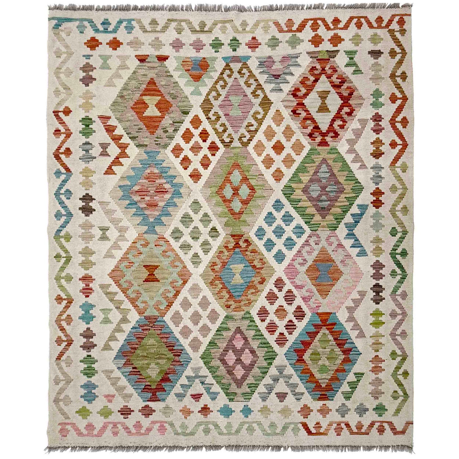 Handmade Multi Kilim Geometric 4x7 ft
