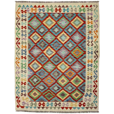 Handmade Multi Kilim Geometric 4x7 ft