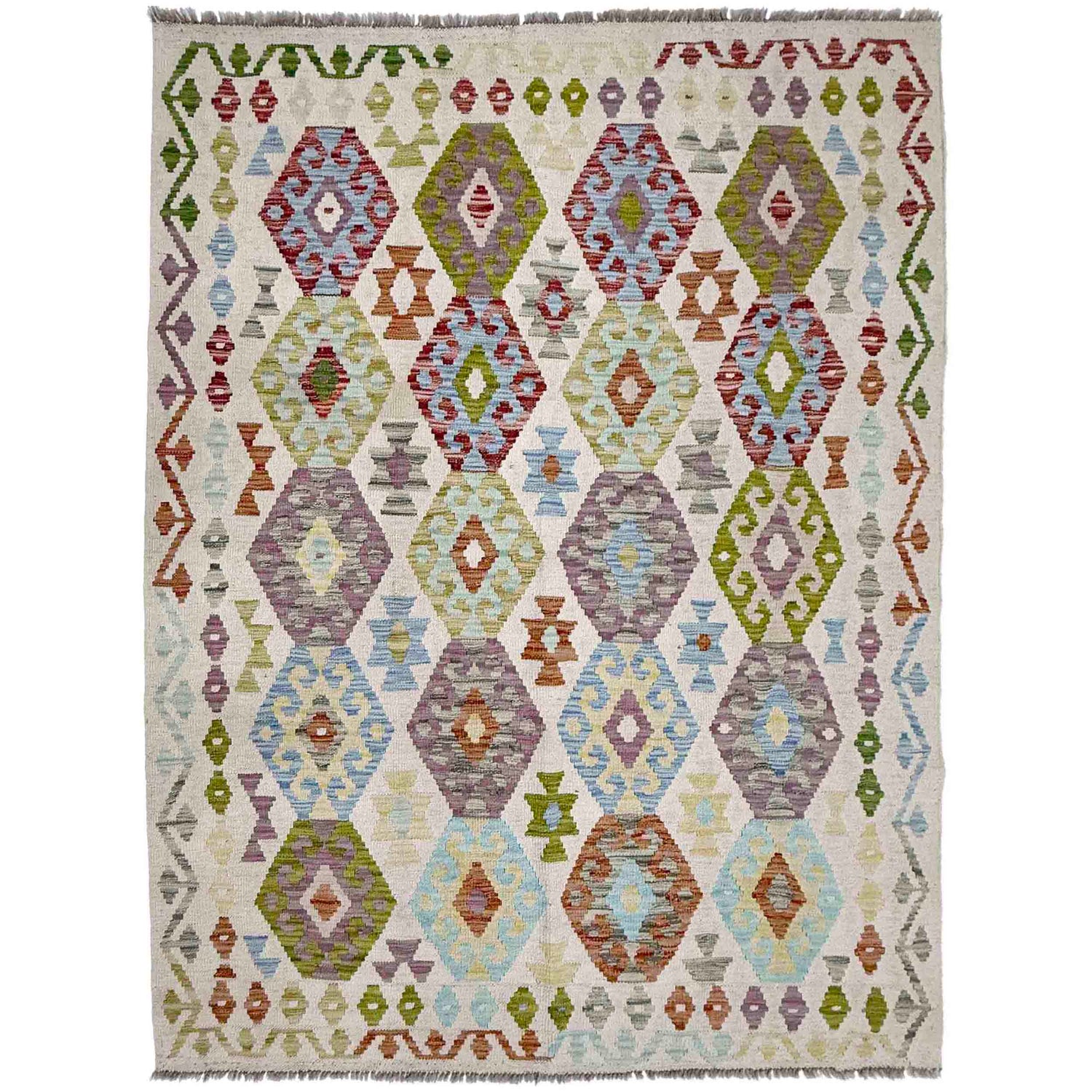 Handmade Multi Kilim Geometric 4x7 ft