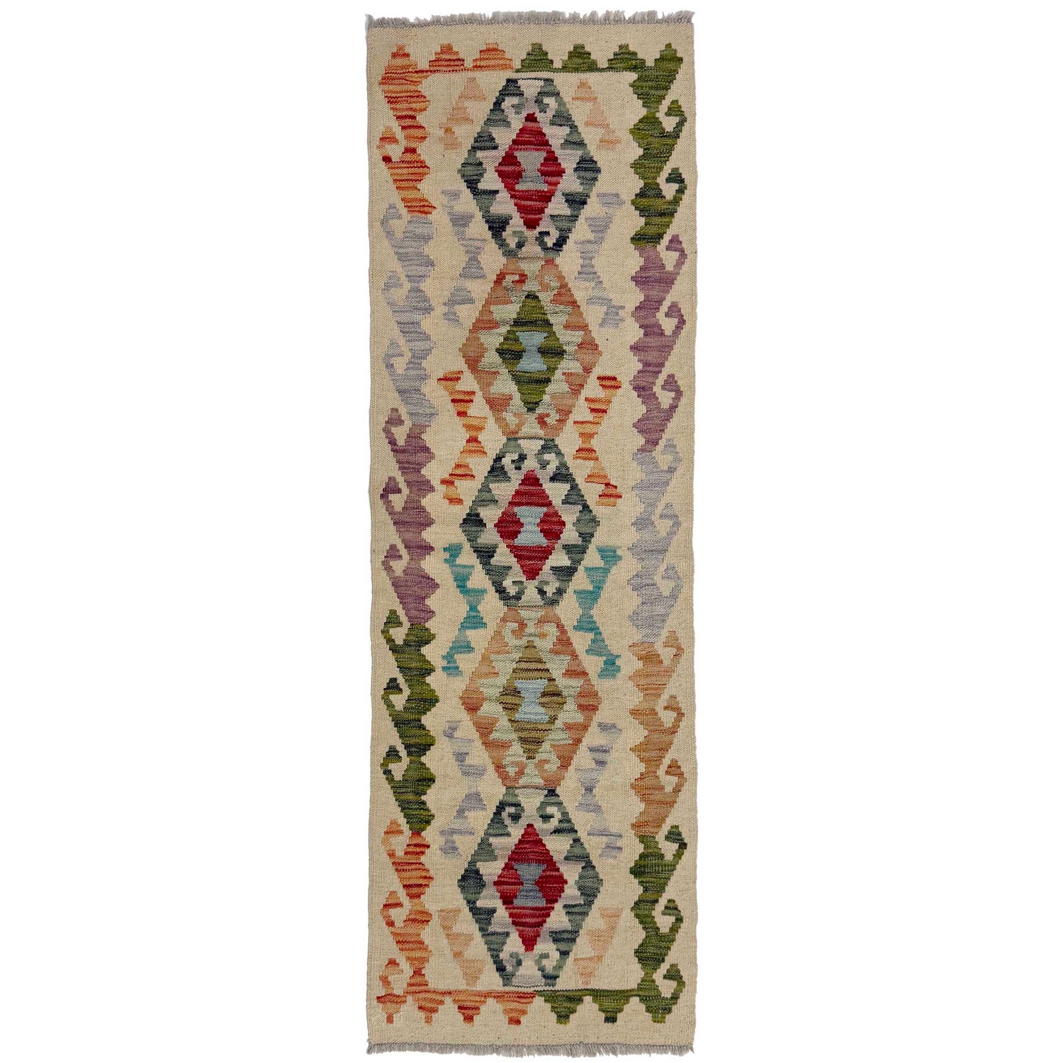 Handmade Multi Kilim Geometric 6' Runner