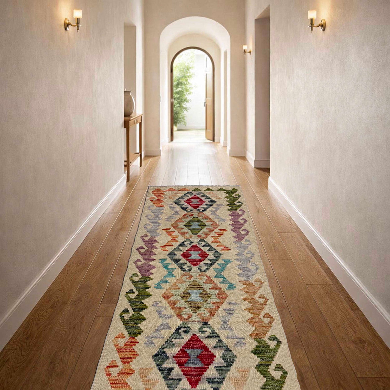 Handmade Multi Kilim Geometric 6' Runner