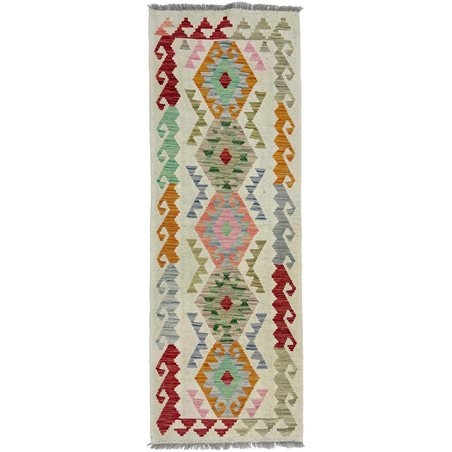 Handmade Multi Kilim Geometric 6' Runner