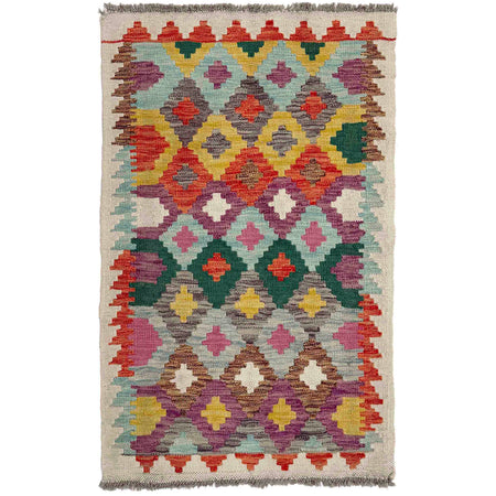 Handmade Multi Kilim Geometric 2x4 ft