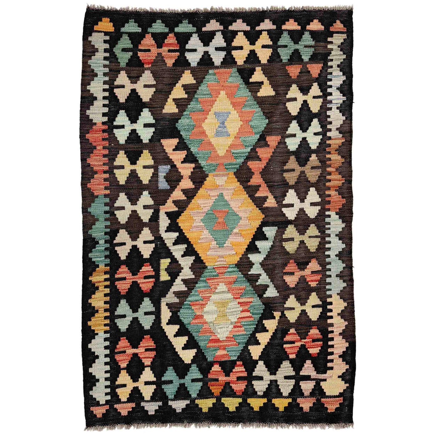 Handmade Multi Kilim Geometric 2x4 ft