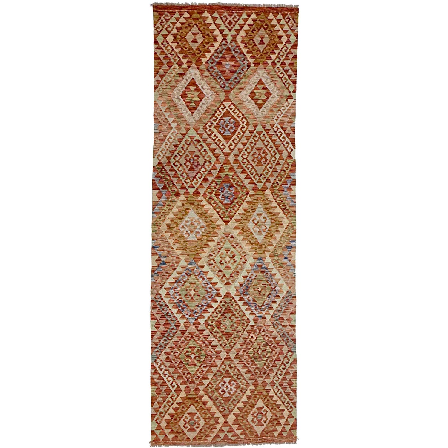 Handmade Multi Kilim Geometric 10' Runner