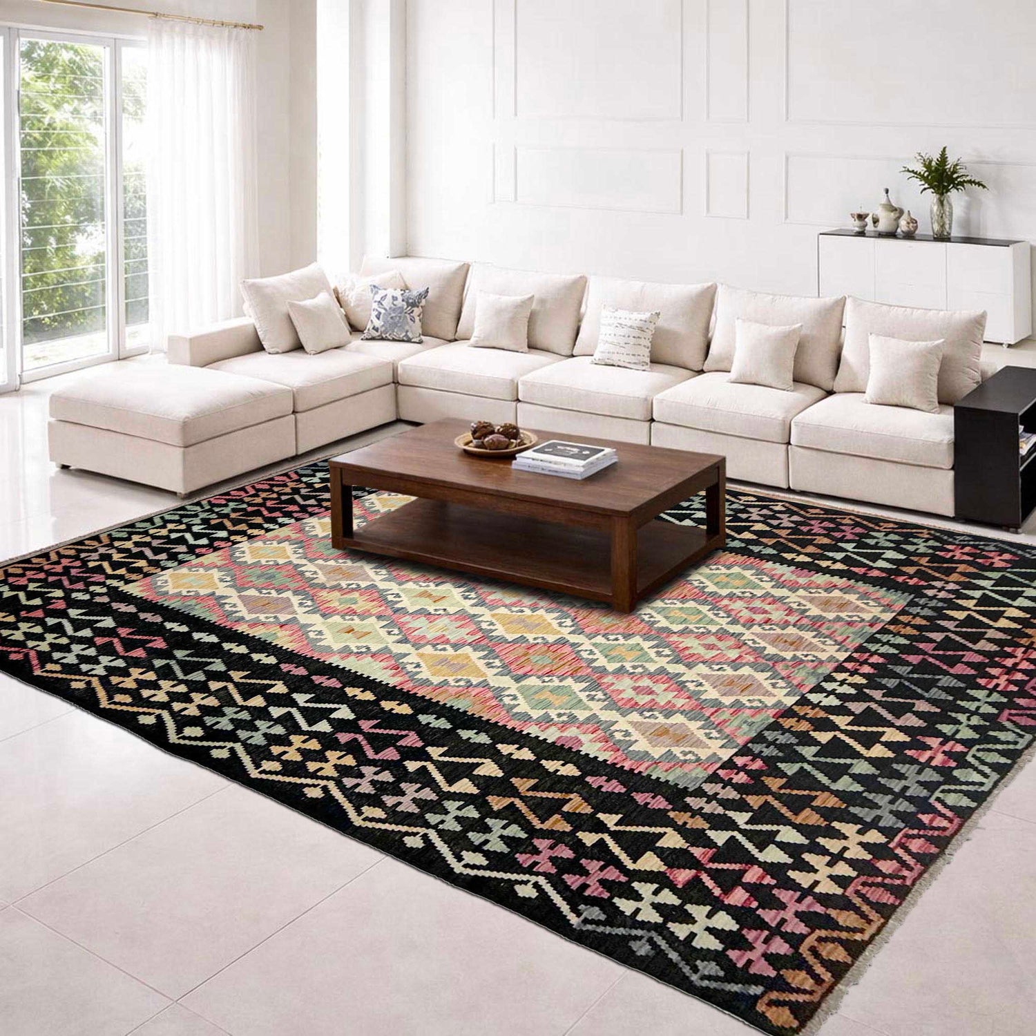 Handmade Multi Kilim Geometric 7x10 ft
