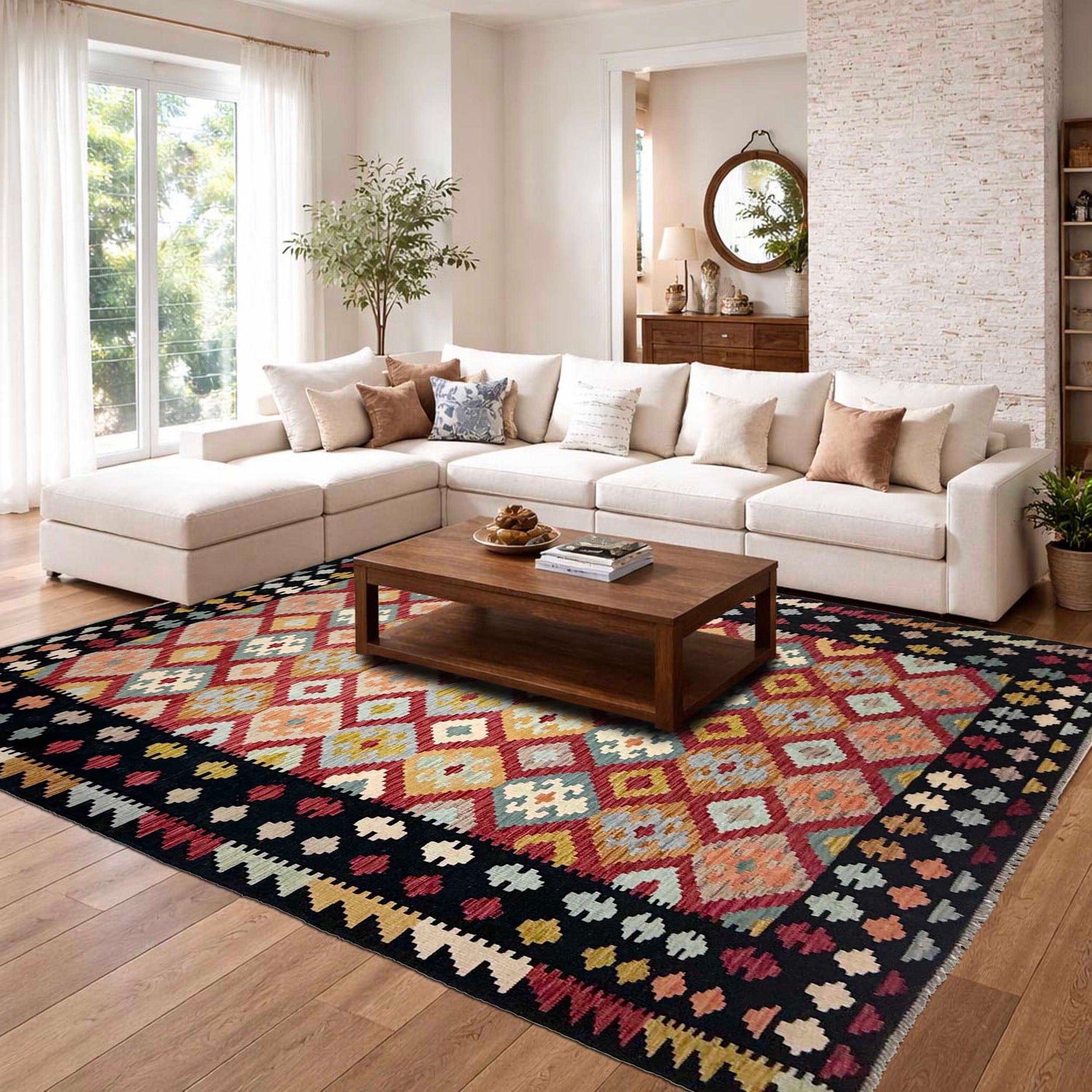Handmade Multi Kilim Geometric 7x10 ft