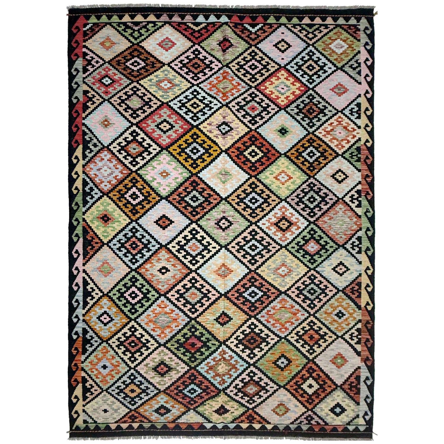 Handmade Multi Kilim Geometric 7x10 ft