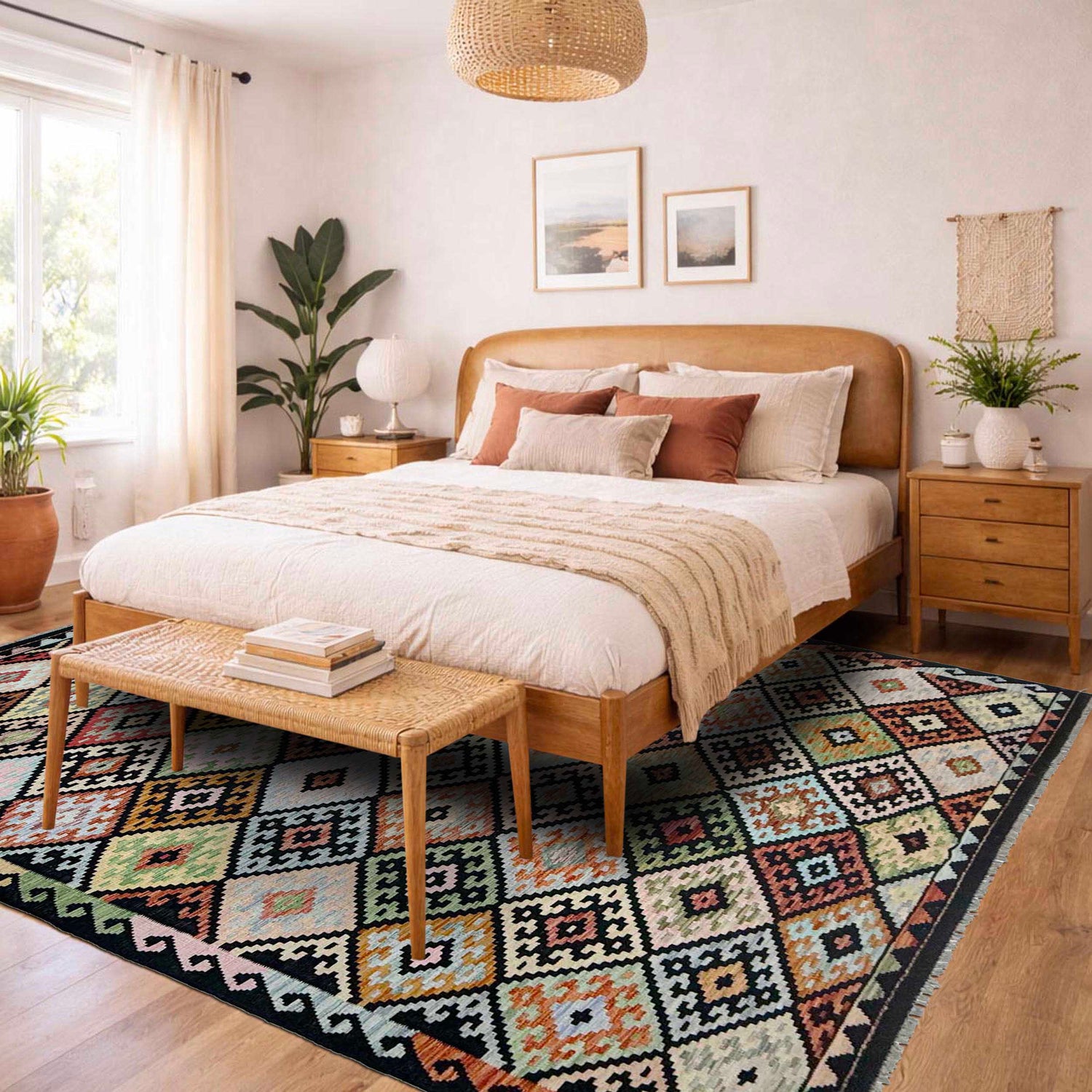 Handmade Multi Kilim Geometric 7x10 ft