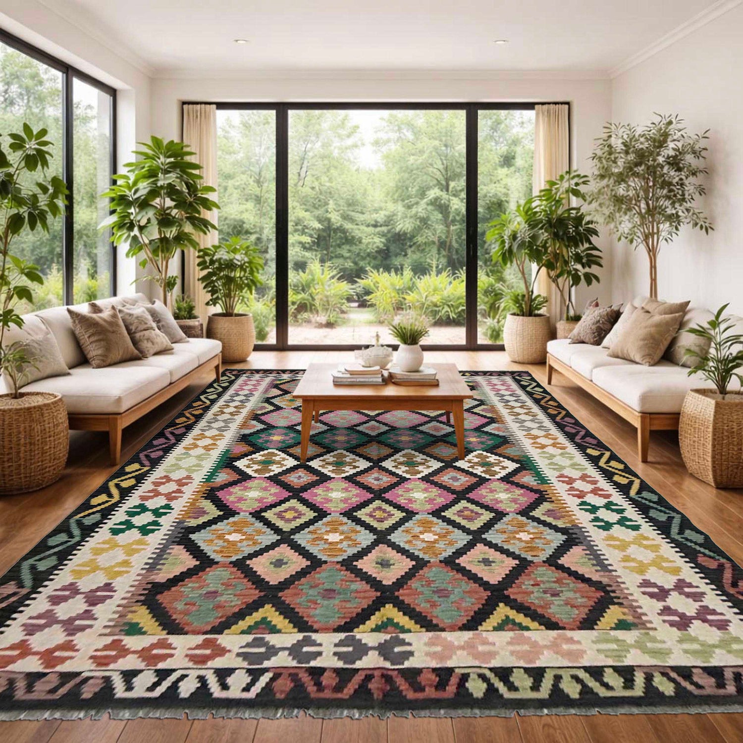 Handmade Multi Kilim Geometric 7x10 ft