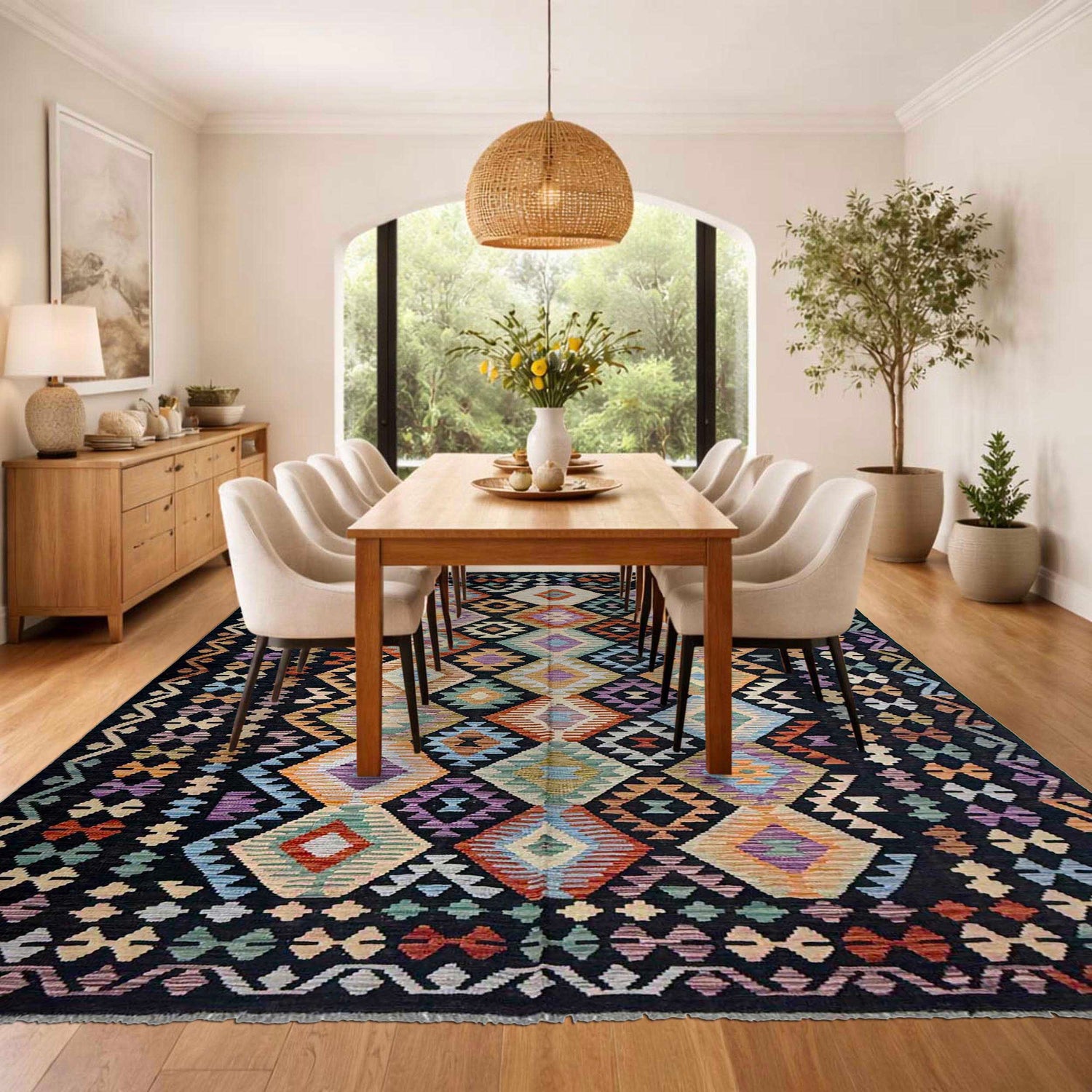 Handmade Multi Kilim Geometric 7x10 ft